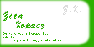 zita kopacz business card
